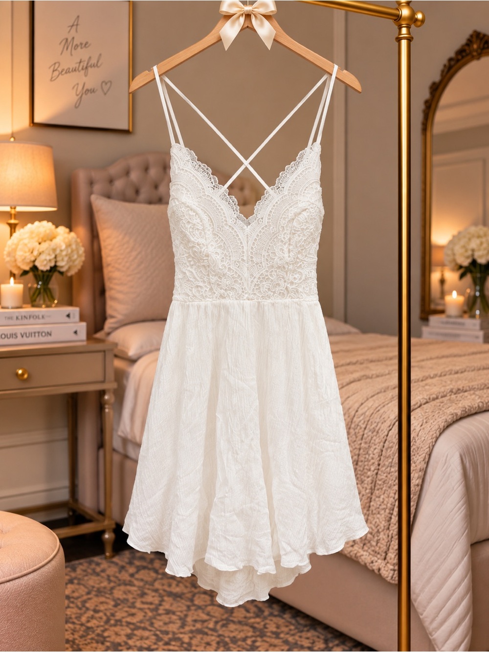 Lulu's White Lace Crisscross romper